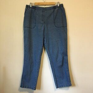 Vintage Alia Mom Jeans 14P Petite Blue Stretchy Full Elastic Waist High Rise